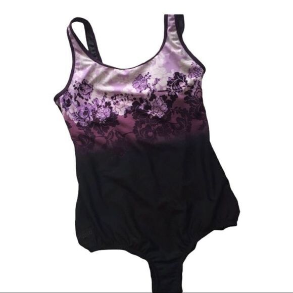 5 for $25  SPEEDO BLACK AND PURPLE ONE PIECE - Picture 1 of 3